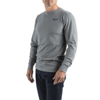 HTLSGR-XL, Hybrid-Langarm-Shirt grau, Milwaukee 2